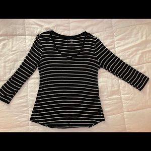 Striped shirt 3/4 sleeve black and white 3 for $18
